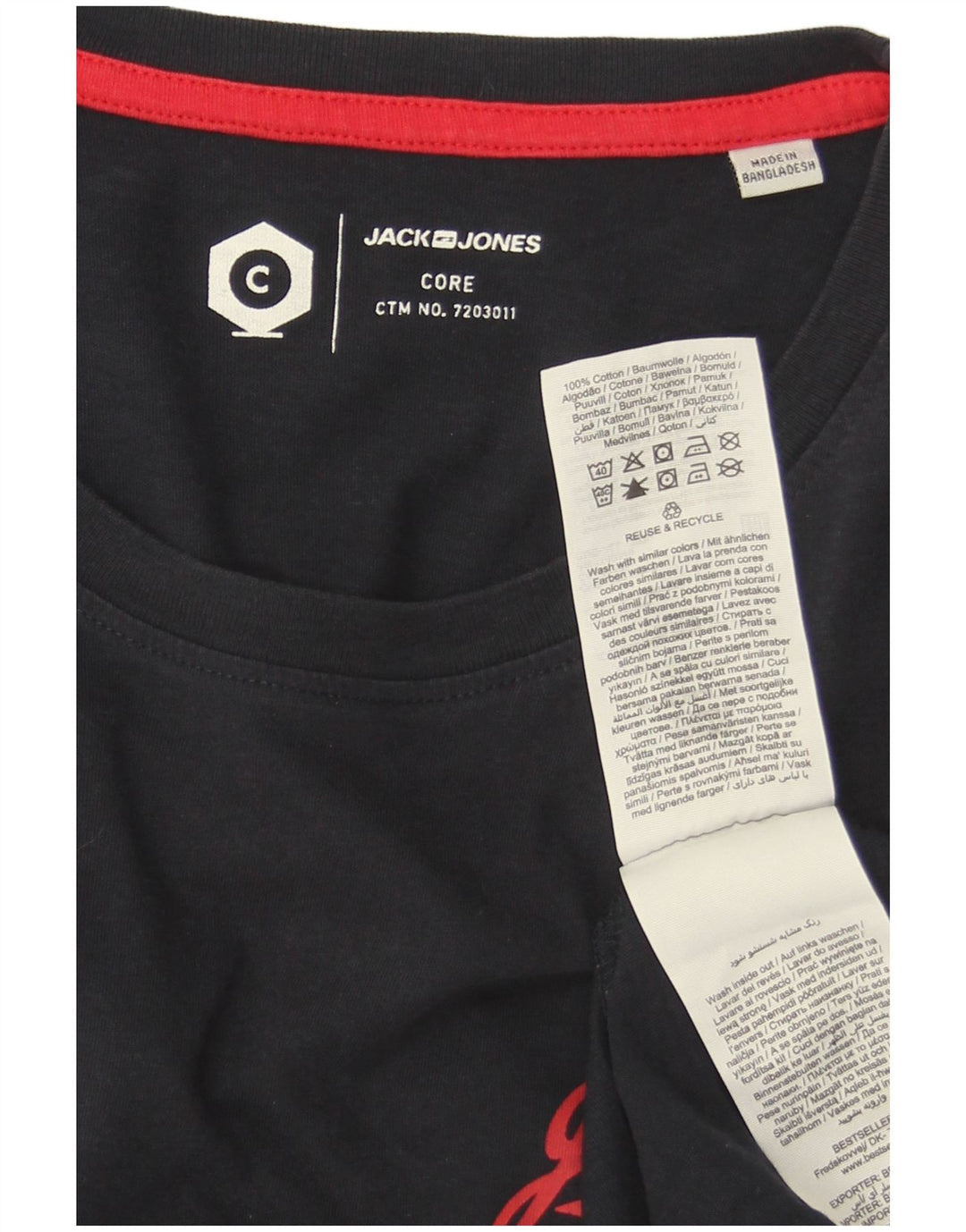 Jack & Jones Hombre Camiseta Gráfica Top Medium Azul Marino Algodón