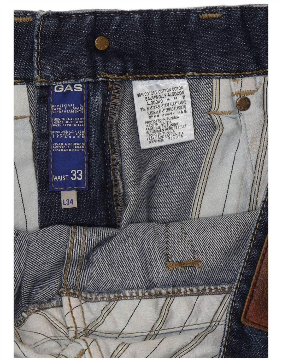 Vaqueros Bootcut para hombre Gas W33 L34 Algodón azul