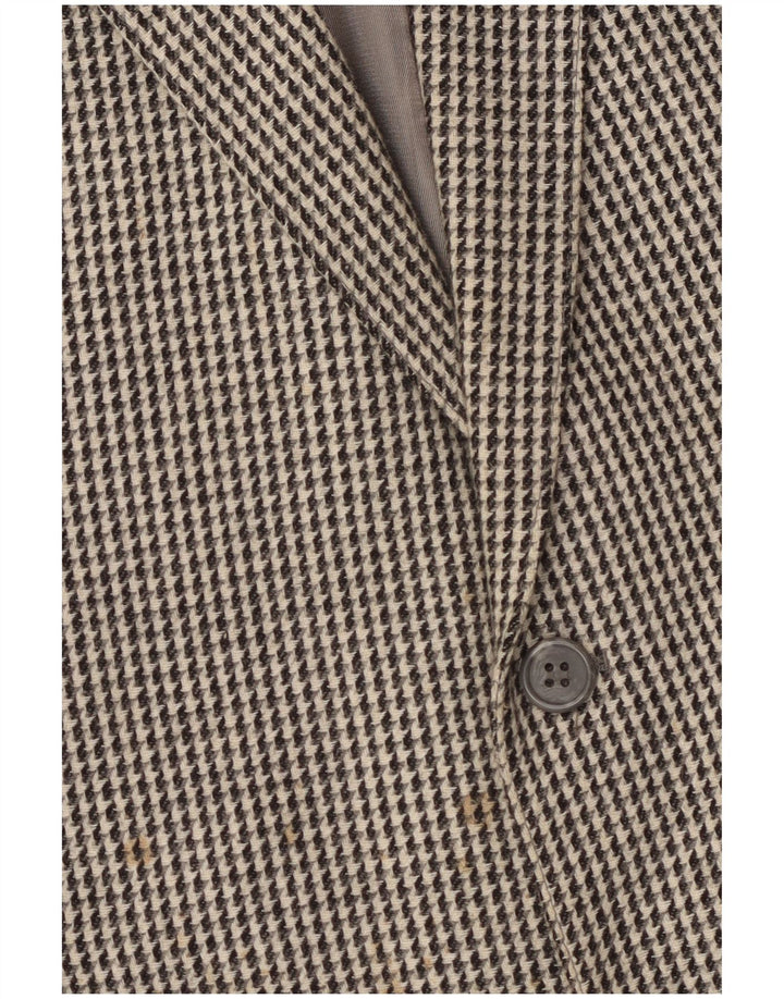 Vintage hombres 2 botones Blazer chaqueta Reino Unido 40 lana de pata de gallo gris grande