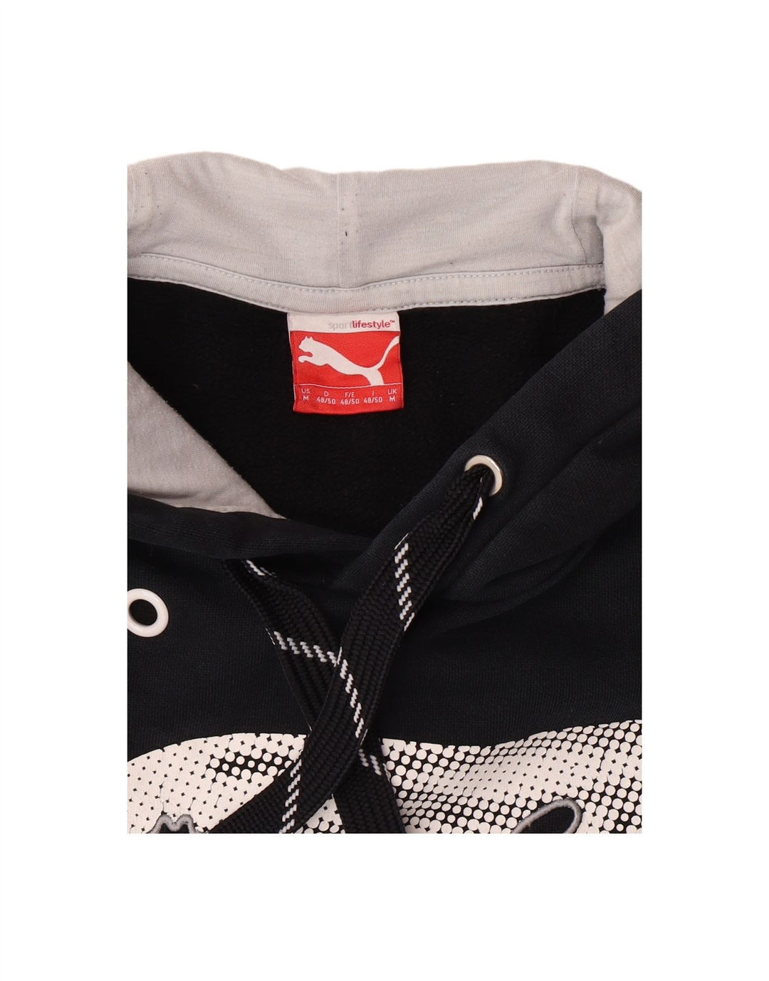 PUMA Mens Graphic Hoodie Jumper Medium Black