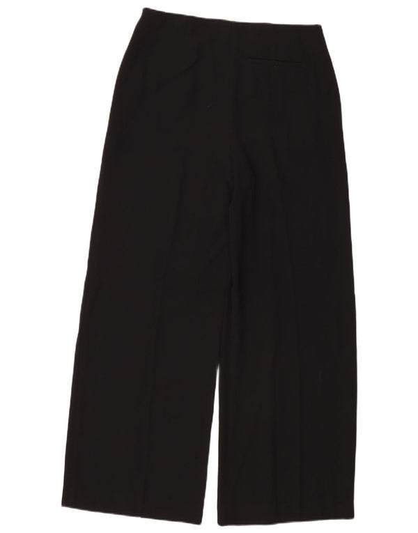 Marks & Spencer Pantalones casuales de pierna ancha para mujer UK 10 Small W30 L28 Negro