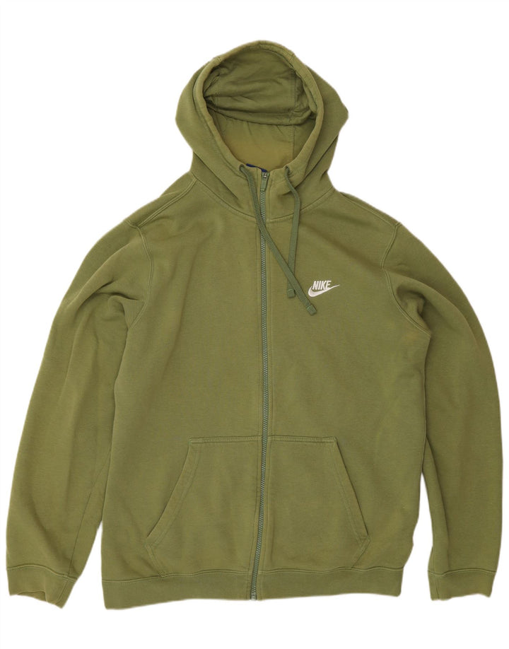 Nike - Sudadera con capucha y cremallera para hombre, algodón caqui mediano