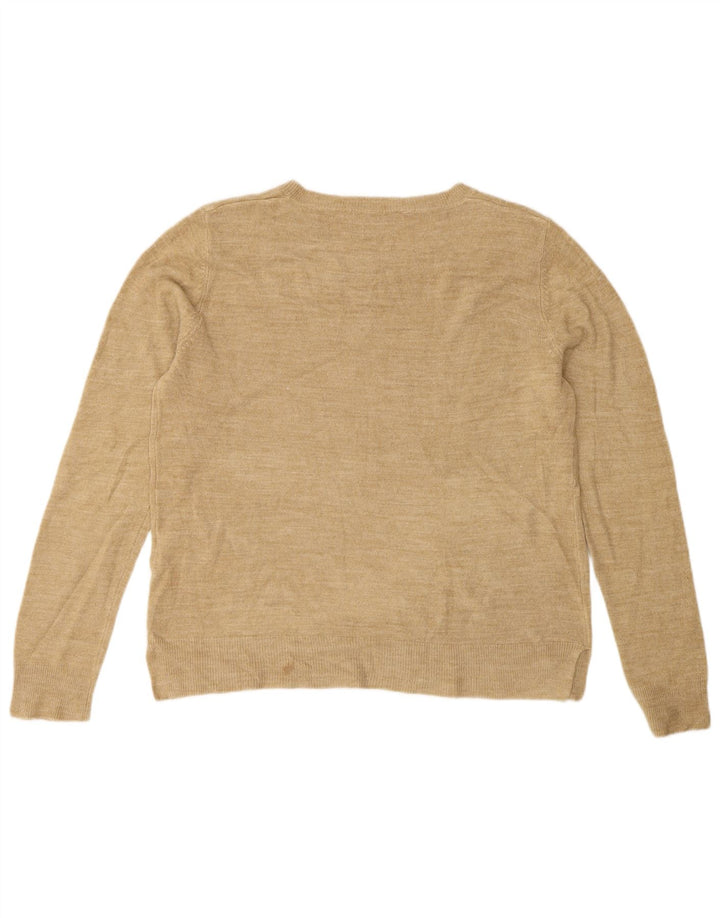MARKS & SPENCER Suéter para mujer Reino Unido 14 Medio Beige Acrílico