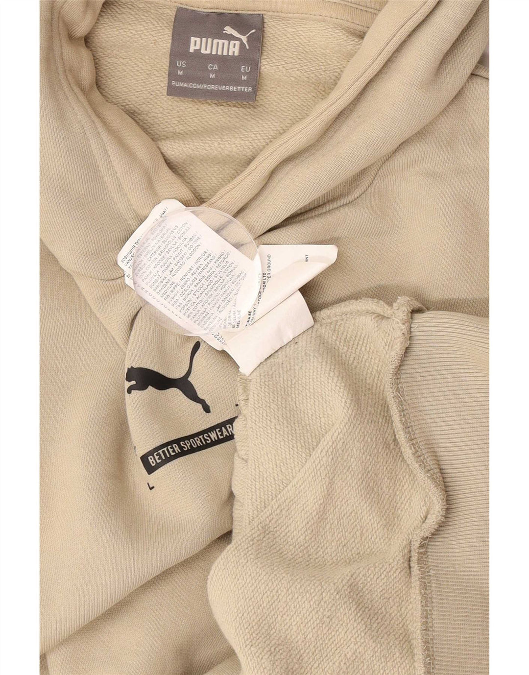 Puma Hombre Sudadera Con Capucha Jumper Algodón Beige Medio