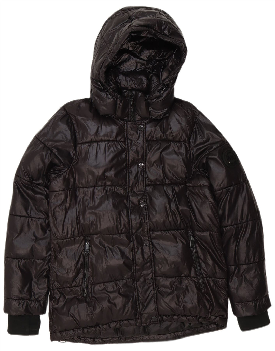 Michael Kors Chaqueta acolchada con capucha para hombre UK 38 Mediana Negro Poliéster