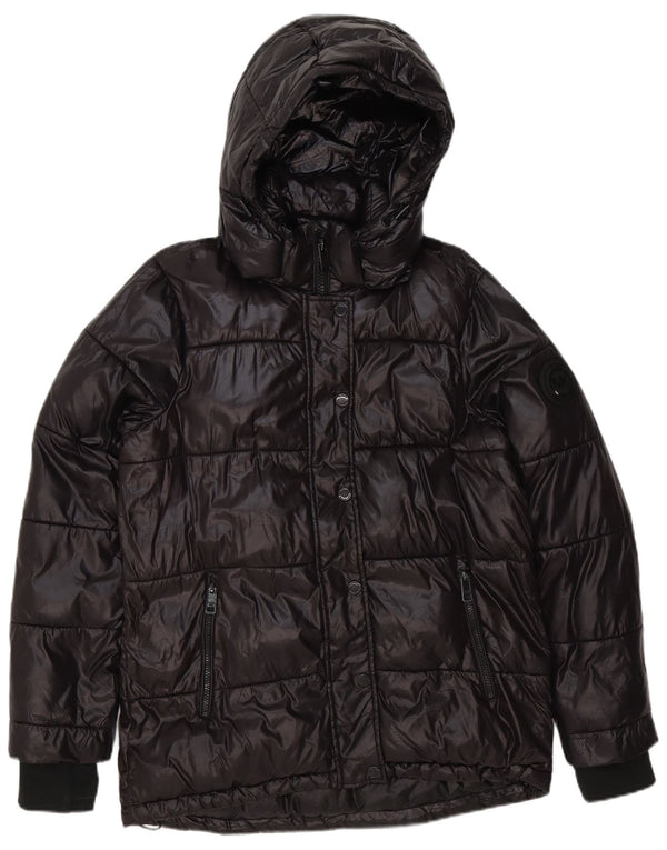 Michael Kors Chaqueta acolchada con capucha para hombre UK 38 Mediana Negro Poliéster