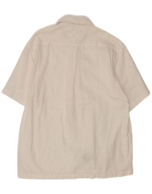 Tommy Hilfiger Camisa De Manga Corta De Algodón A Cuadros Blanco Mediano Hombre