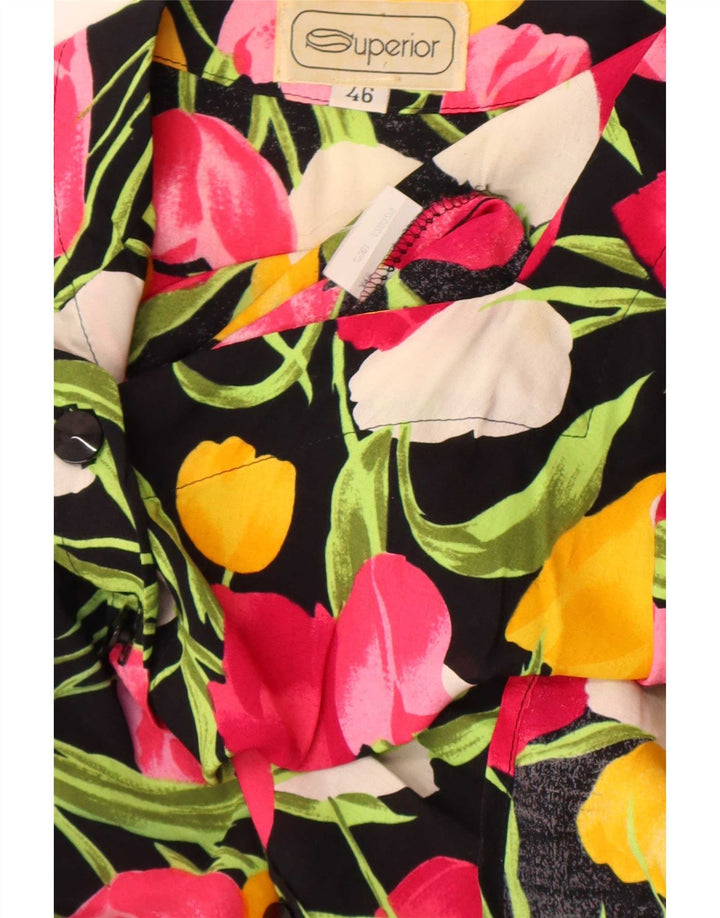 Superior Blusa de manga corta para mujer Top IT 46 Large Multicolor Floral