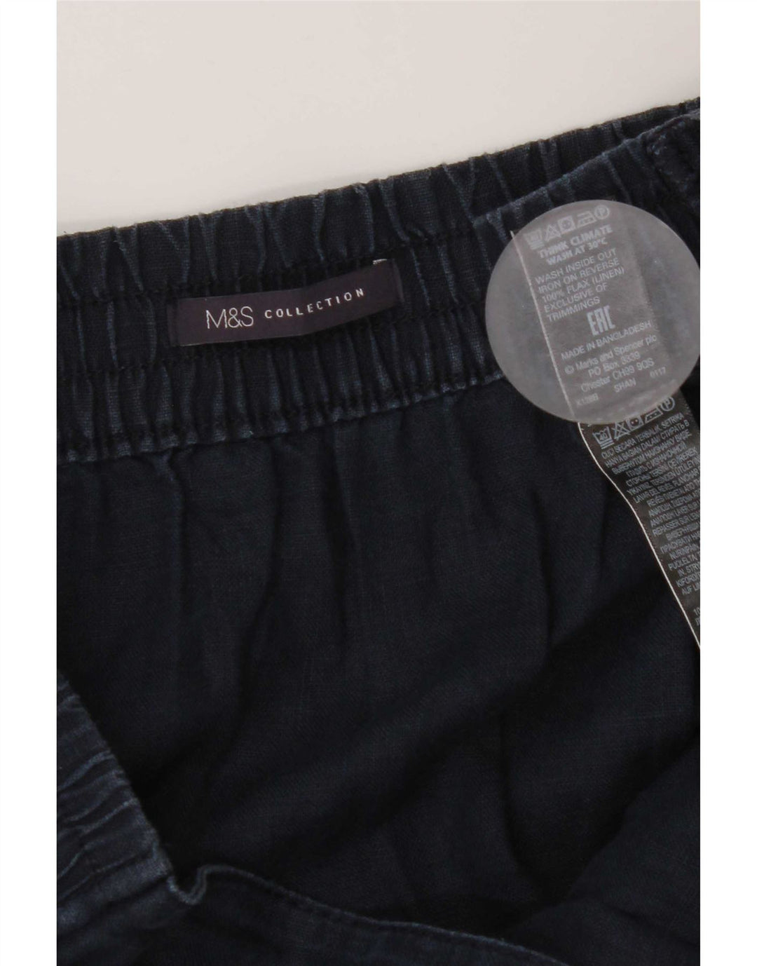 Marks & Spencer Falda acampanada para mujer W40 2XL Lino azul marino