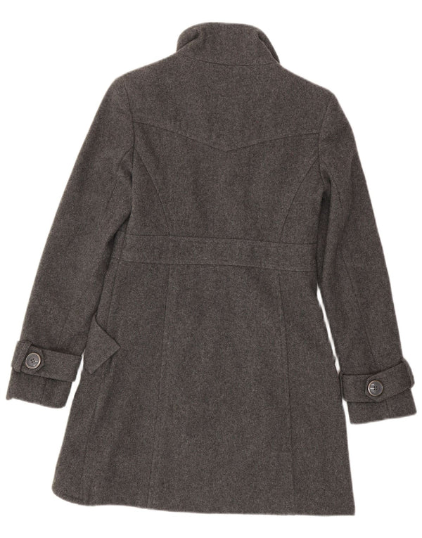 Buffalo Abrigo de doble botonadura para mujer UK 6 XS Lana moteada gris