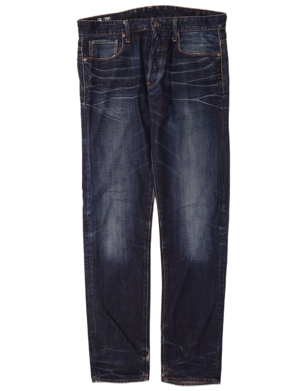 G-Star Hombre 3301 Slim Jeans W34 L34 Algodón Azul Marino