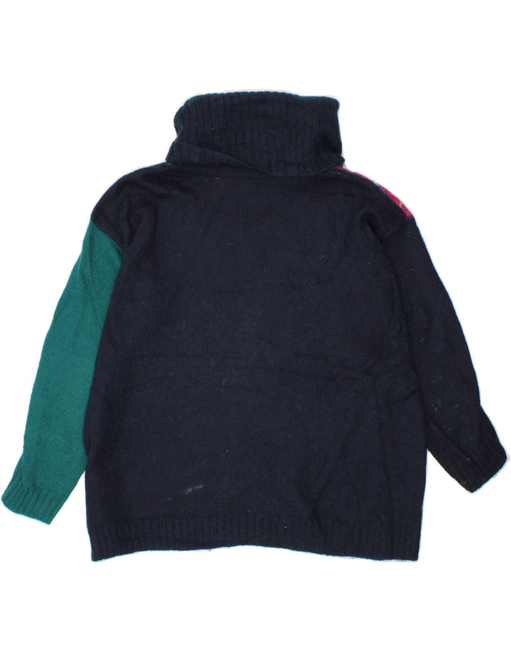BENETTON Suéter tipo jersey con cuello vuelto para mujer UK 44 Azul marino mediano