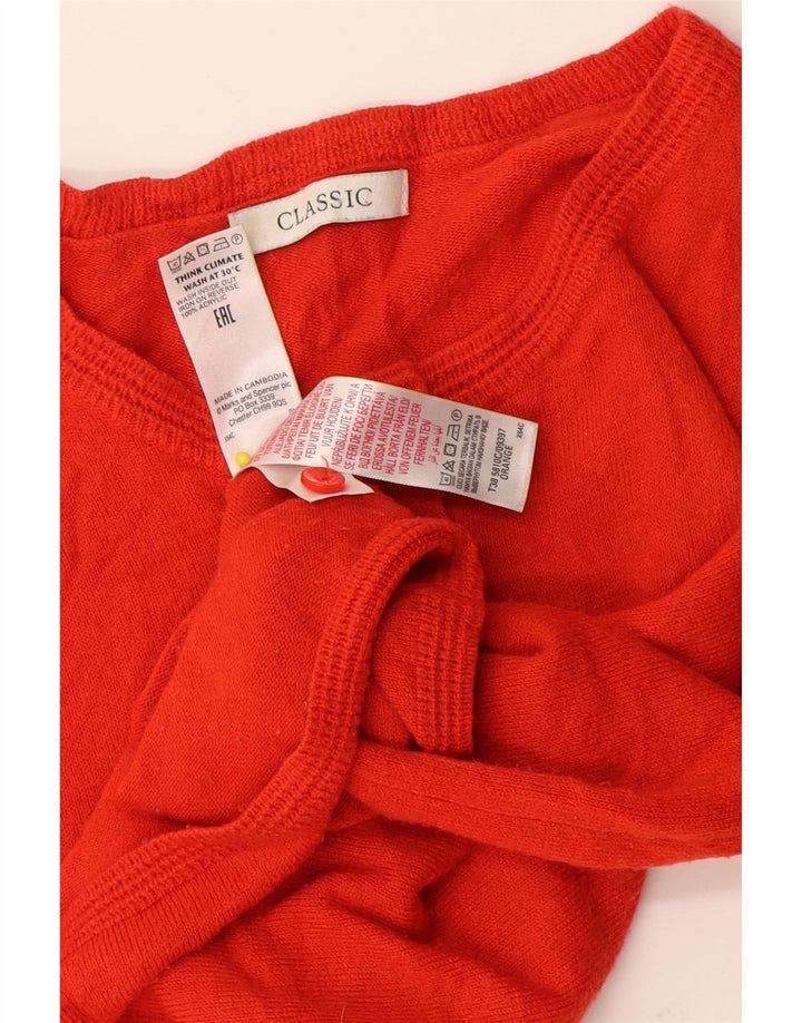 CLASSIC Suéter tipo cárdigan para mujer Reino Unido 10 Pequeño Naranja Acrílico