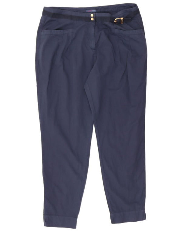 Trussardi Pantalón Casual Slim Mujer IT 48 XL W34 L27 Azul Marino Algodón