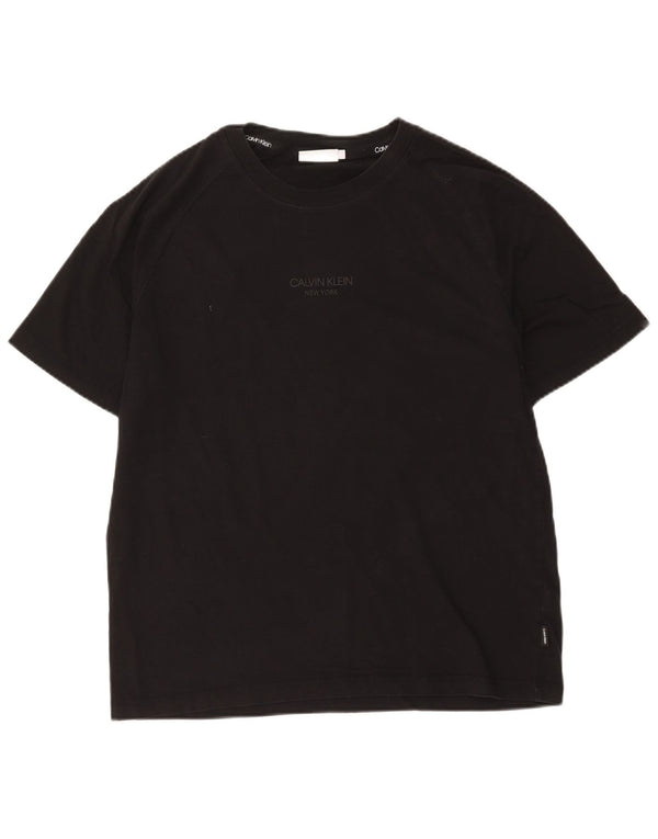 Calvin Klein Womens T-Shirt Top UK 18 XL Black Cotton