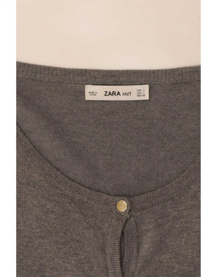 Zara Mujer Cárdigan Suéter UK 44 Grande Gris