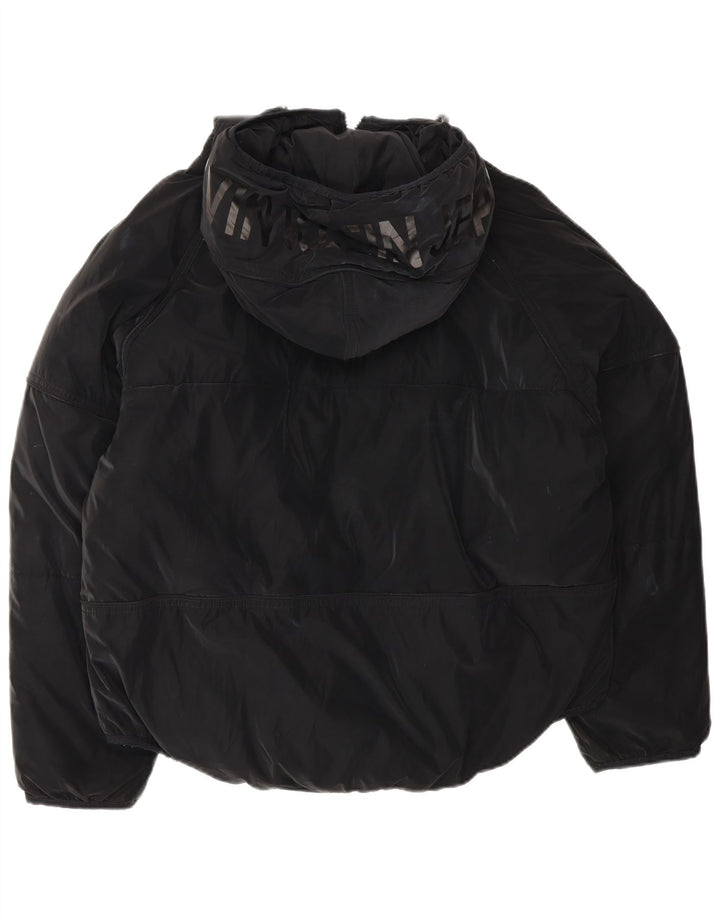 Calvin Klein Jeans Chaqueta Acolchada con Gráfico Extragrande para Mujer UK 10 Small Black
