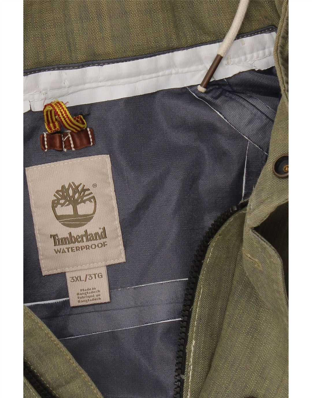 Timberland Chaqueta impermeable con capucha para hombre UK 46 3XL Caqui