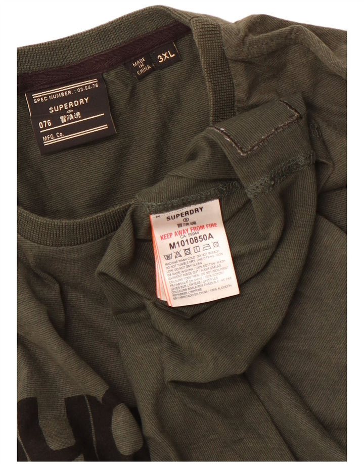 Superdry Camiseta gráfica para hombre Top 3XL Algodón caqui