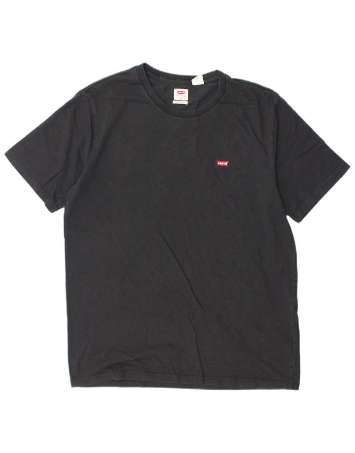 Levi's Camiseta estándar para hombre, talla mediana, negra
