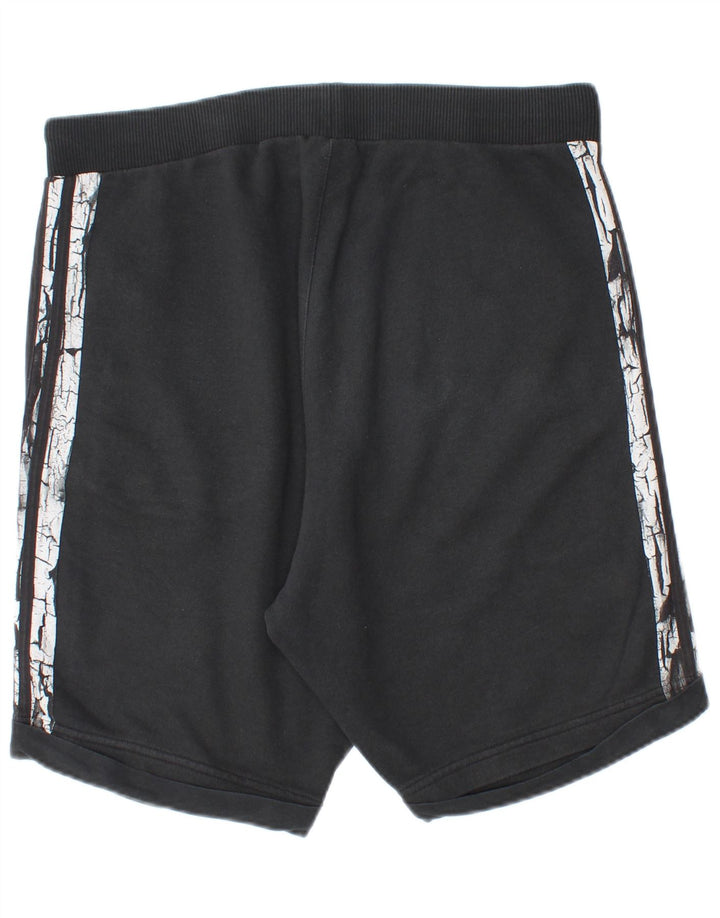 Adidas - Pantalones cortos deportivos para hombre, algodón negro mediano