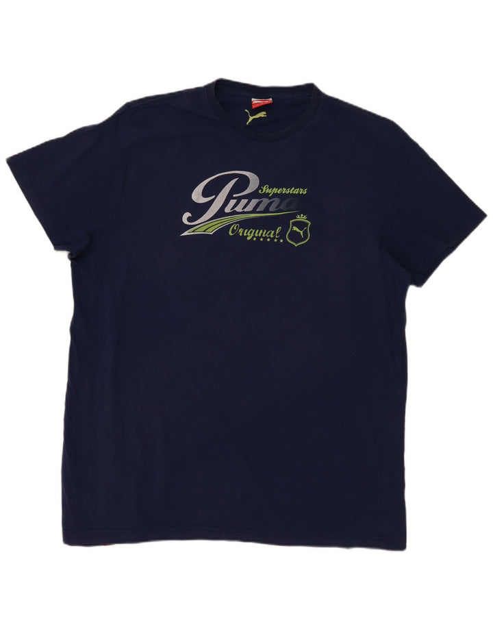 Puma Camiseta gráfica para hombre Top 2XL Azul marino