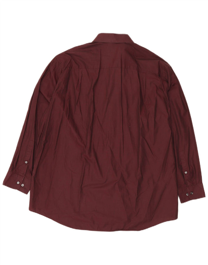 CALVIN KLEIN Camisa de corte regular para hombre Talla 18 2XL Algodón granate