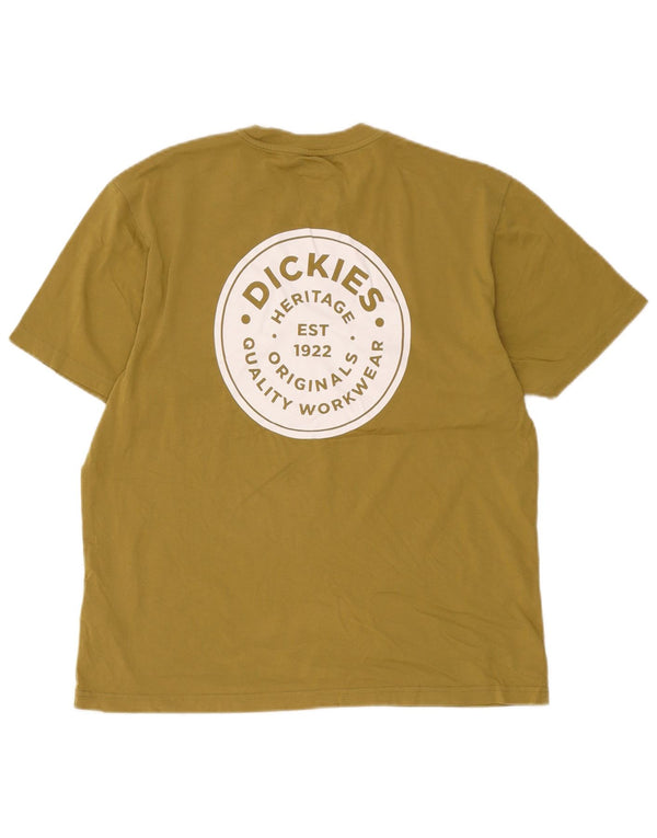 Dickies Hombre Camiseta Gráfica Top Medium Khaki Algodón