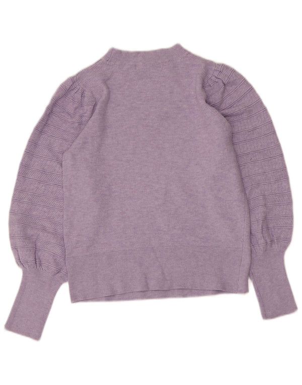 Marks & Spencer Suéter de cuello redondo para mujer UK 10 Small Viscosa púrpura