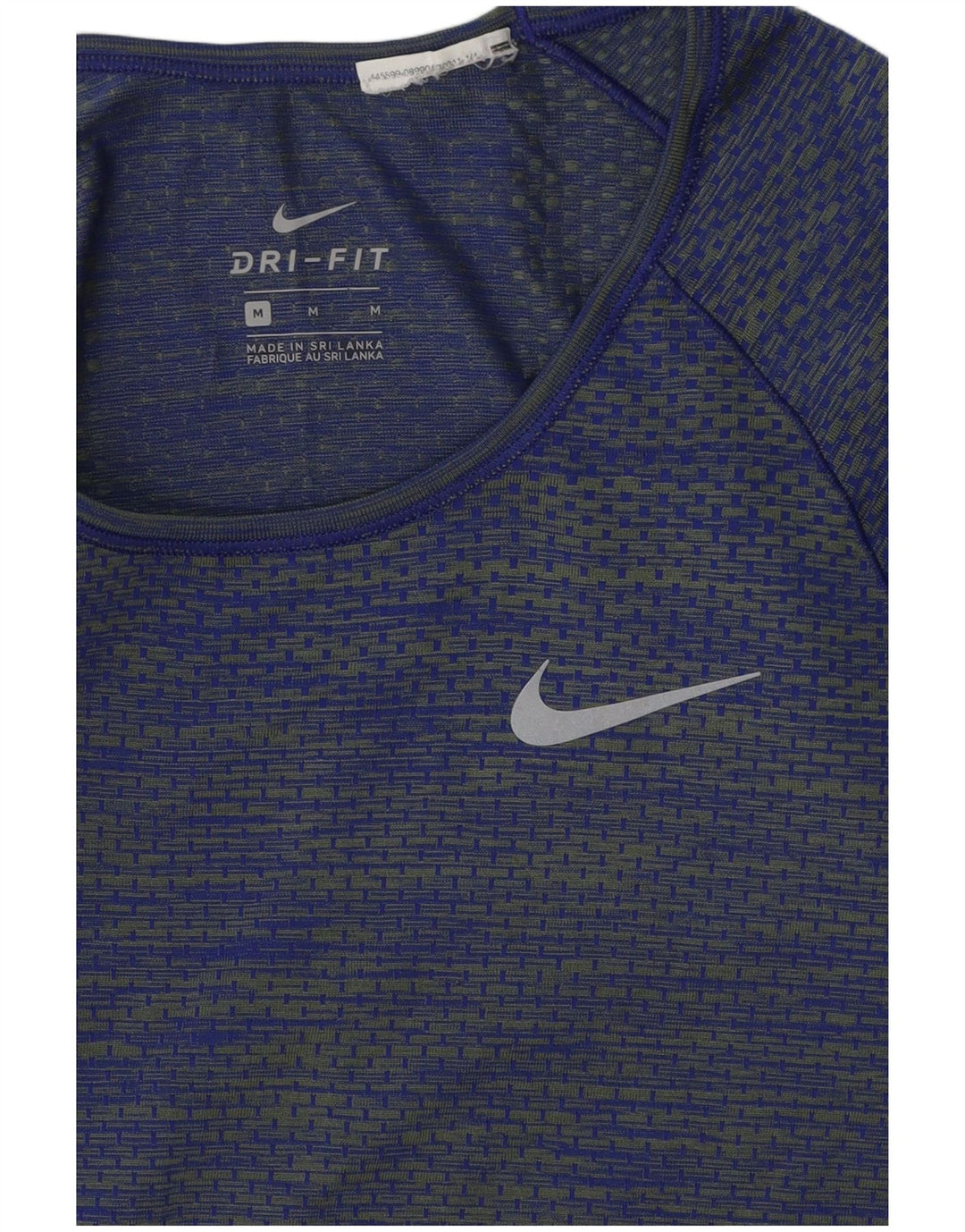 Nike Dri Fit Top manga larga para mujer UK 42 azul medio rayas
