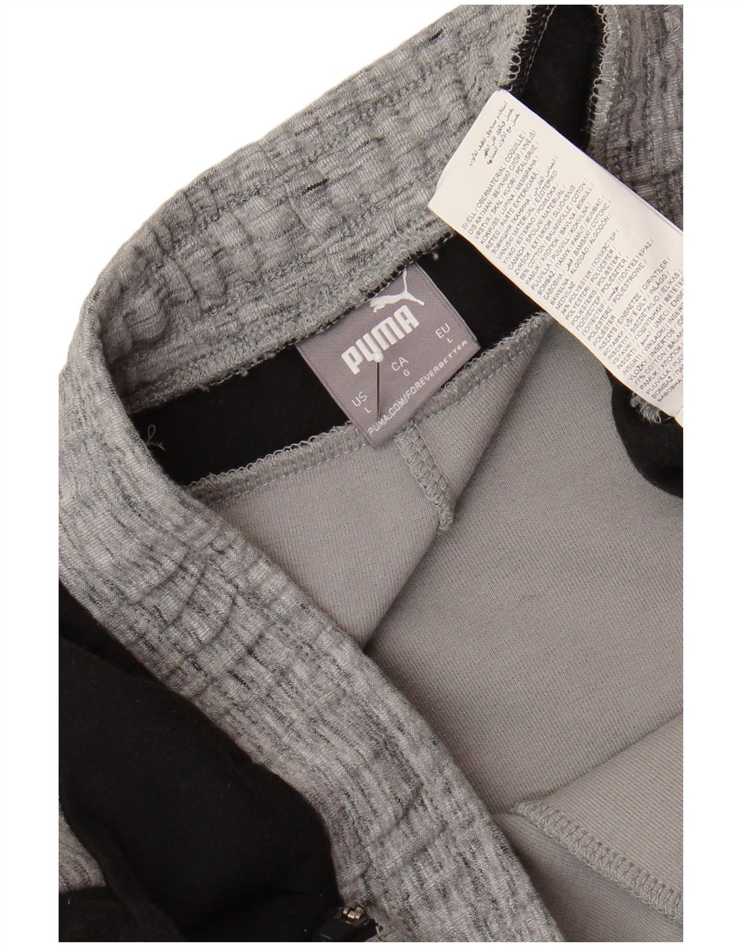 Puma Pantalones De Chándal Para Hombre De Algodón Gris Color Block Grande