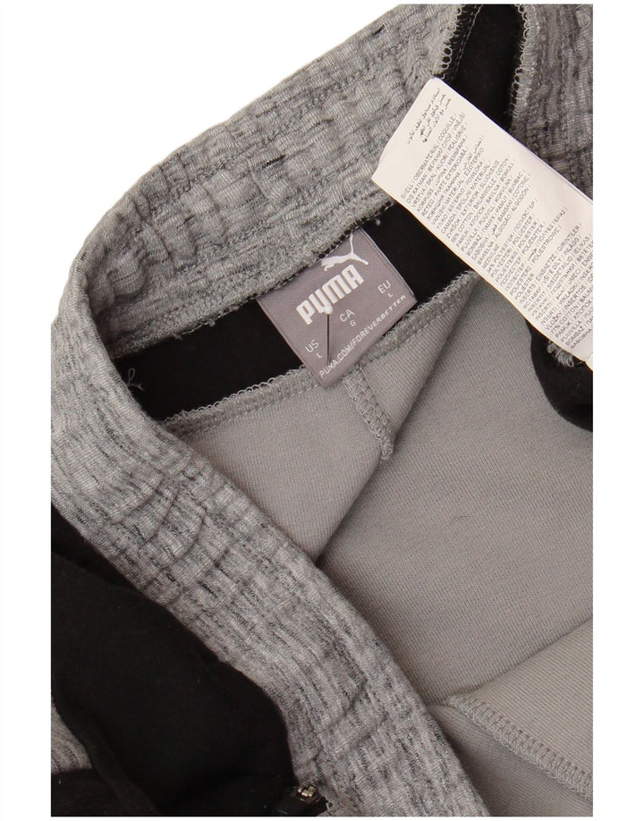 Puma Pantalones De Chándal Para Hombre De Algodón Gris Color Block Grande