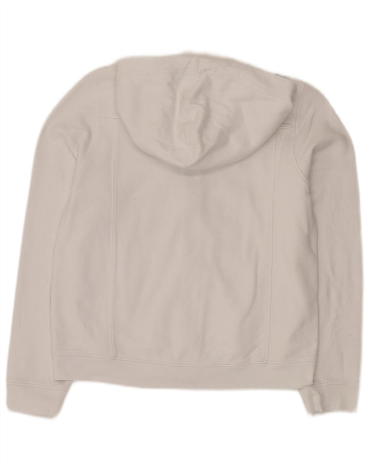 CALVIN KLEIN JEANS Suéter con capucha y cremallera gráfica para mujer UK 10 Small White