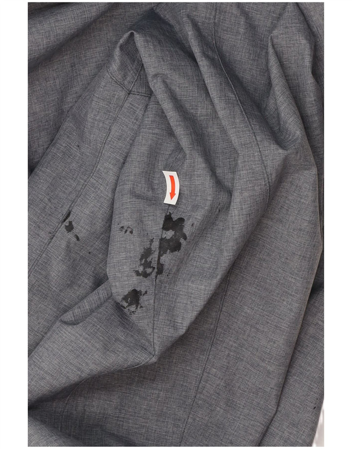 JACK WOLFSKIN Chaqueta impermeable con capucha para mujer UK 40 Poliéster gris medio