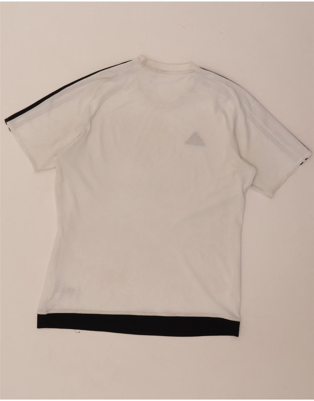 Adidas Hombre Climalite Camiseta Top Medio Blanco Colorblock Poliéster