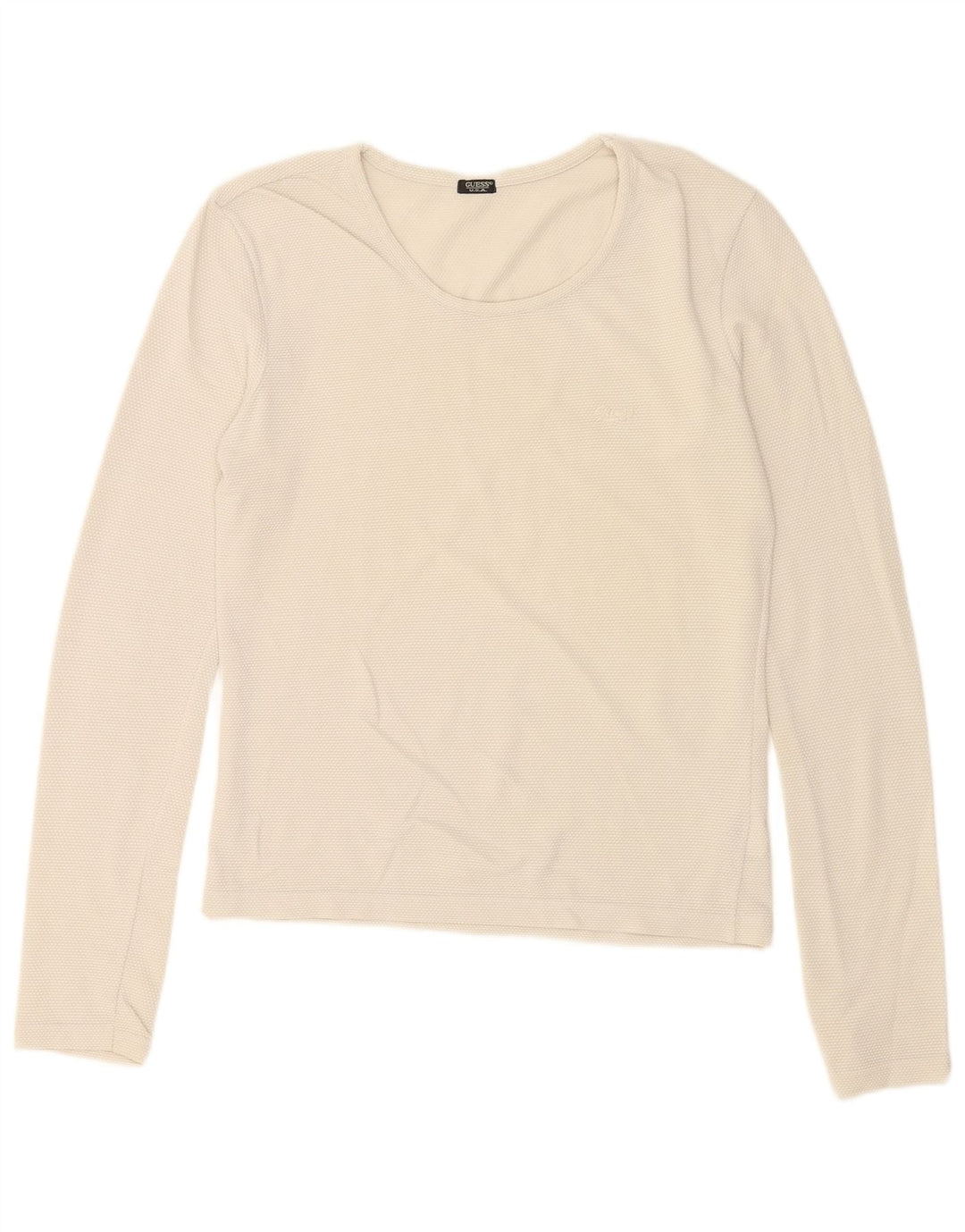 Guess Top Mujer Manga Larga UK 44 Grande Blanco