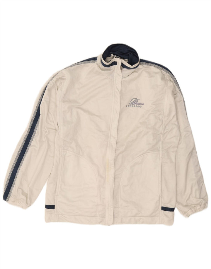 Diadora Chaqueta de chándal para hombre ES 34 Small Blanco Colorblock Poliéster