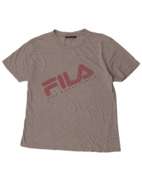 Fila Hombre Graphic Camiseta Top Gris Medio
