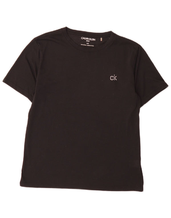 Calvin Klein - Camiseta de golf para hombre, talla grande, poliéster negro