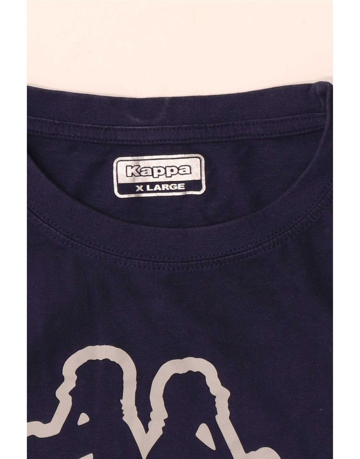 Kappa Hombre Camiseta Gráfica Top XL Azul Marino