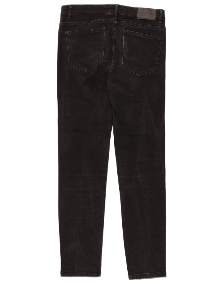 ZARA Mujer Vaqueros Slim EU 40 Medium W30 L28 Negro