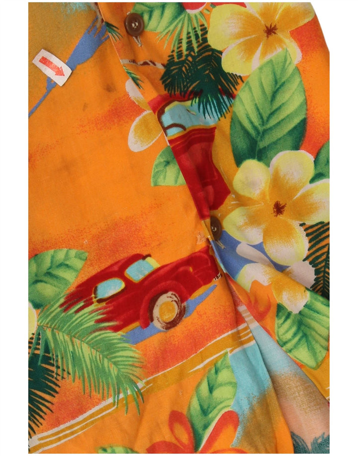 PETER ELLIOT Camisa de manga corta para hombre grande multicolor floral hawaiano