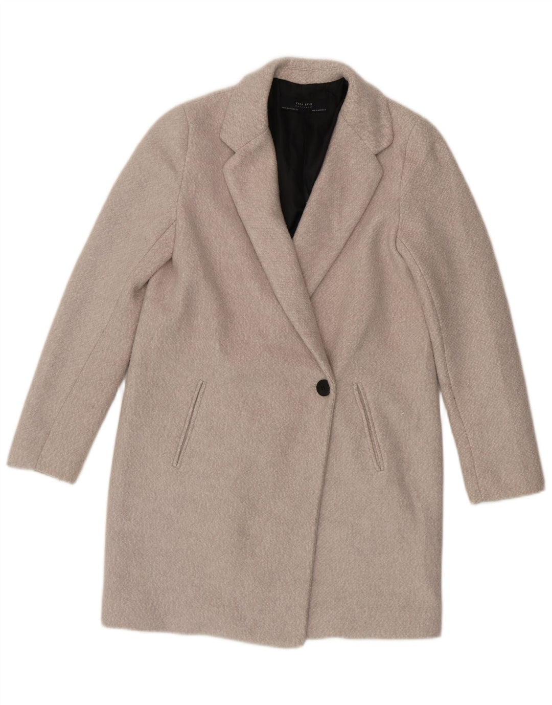 ZARA Mujer Abrigo oversize UK 6 XS Algodón gris