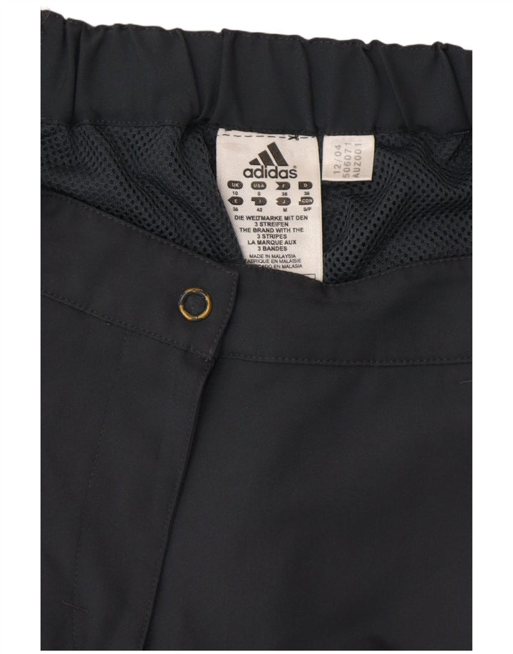 ADIDAS Pantalones capri rectos para mujer UK 10 Small W30 L19 Poliéster gris