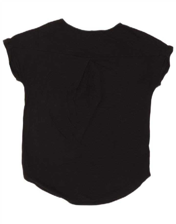 EDDIE BAUER Camiseta extragrande para mujer UK 6 XS Algodón negro