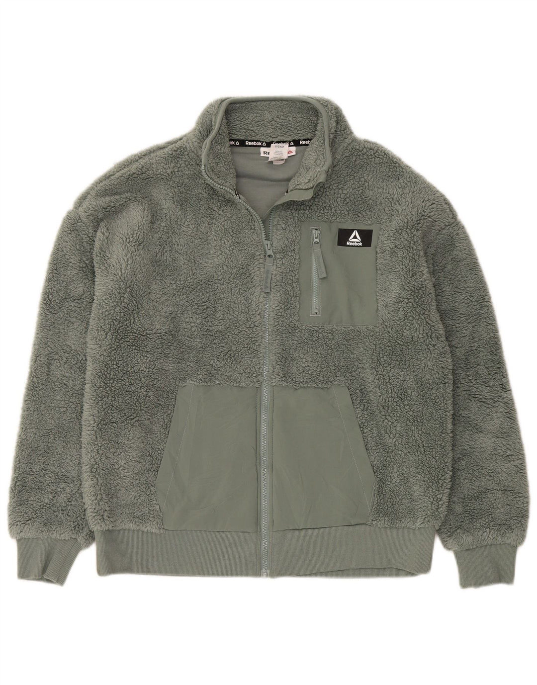 Reebok Chaqueta polar extragrande para mujer UK 10 Small Verde Poliéster