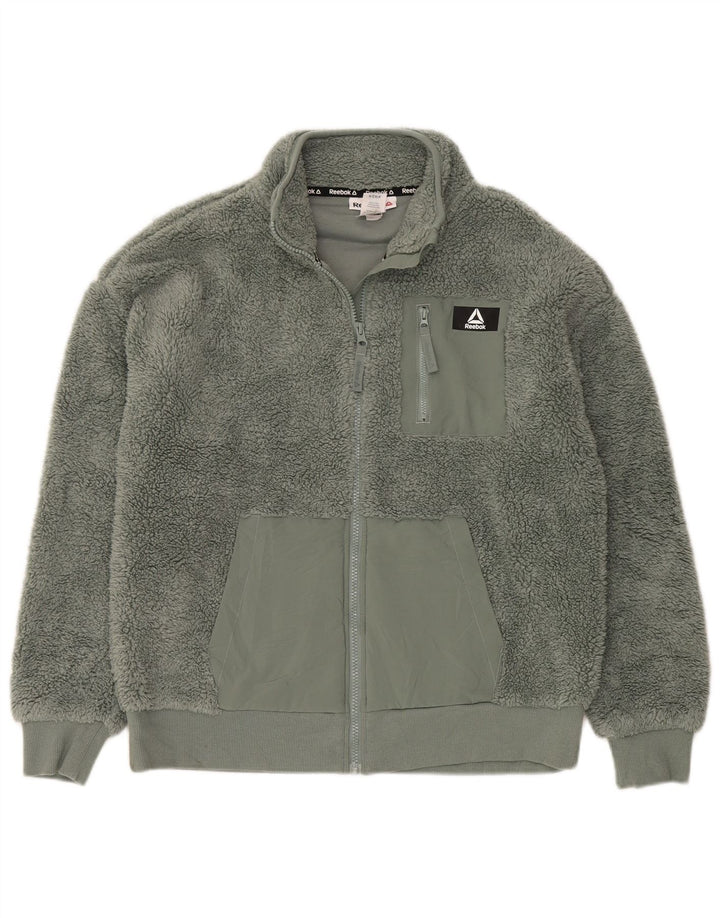 Reebok Chaqueta polar extragrande para mujer UK 10 Small Verde Poliéster