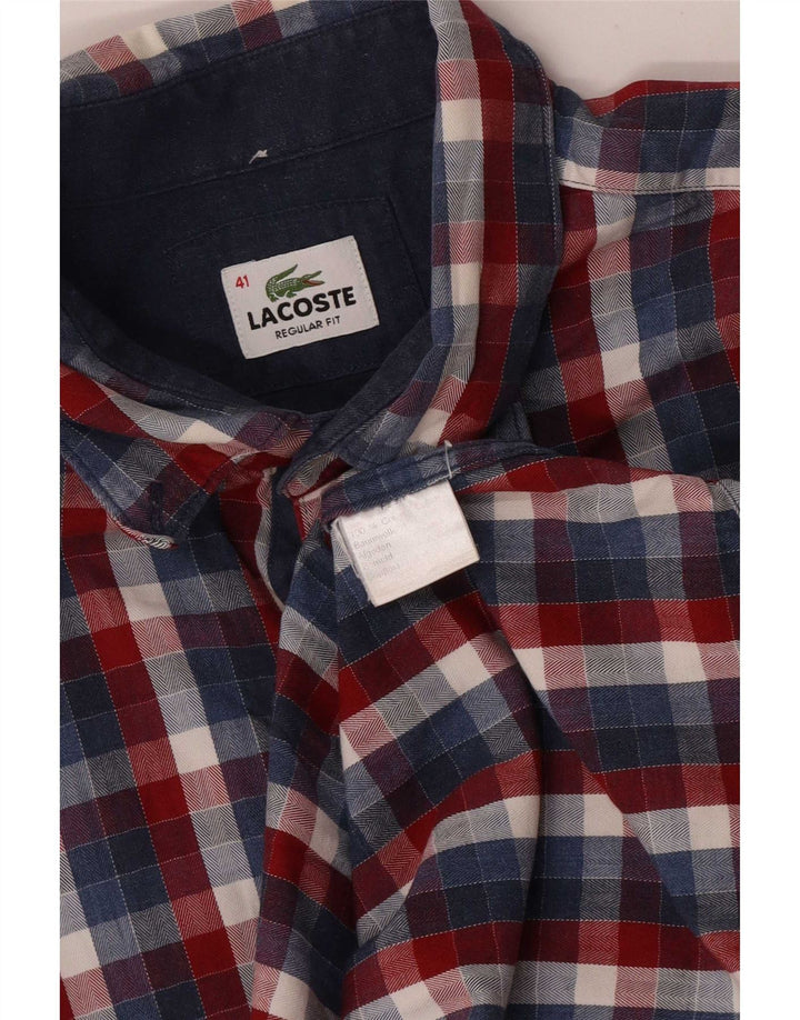 Camisa Lacoste Hombre Talla 41 Mediana Algodón Cuadros Multicolor