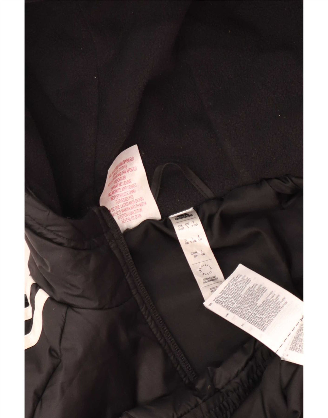 Adidas Chaqueta acolchada con capucha para niños 9-10 años Negro Poliéster