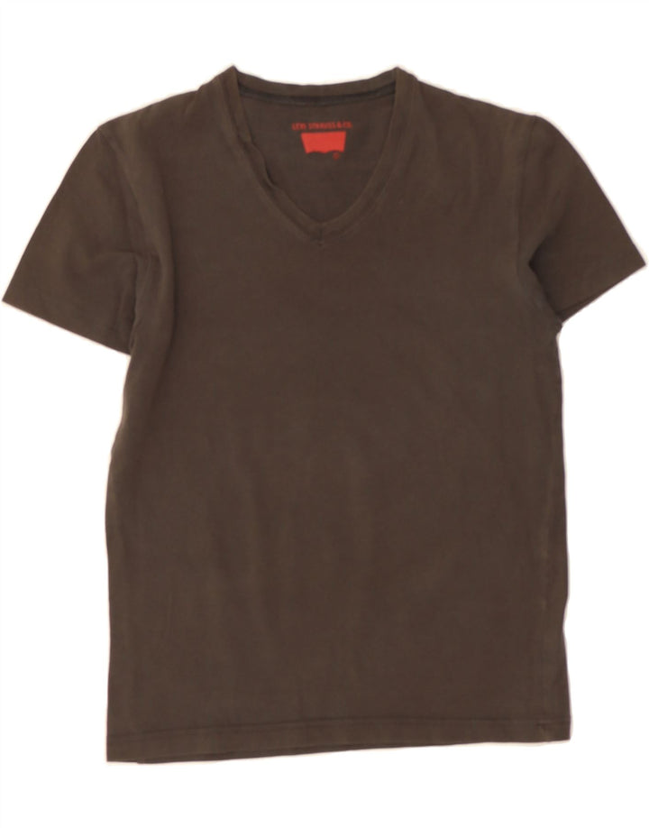 LEVI'S Womens T-Shirt Top UK 10 Small Brown Vintage Levi's and Second-Hand Levi's from Messina Hembry 